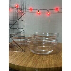Arcoroc France Vintage Clear Glass Mixing Bowl Set (Three Bowls)